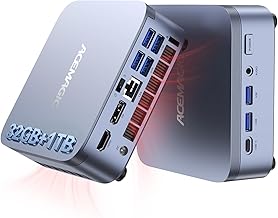 ACEMAGIC M5 Mini PC Windows 11 Pro, Intel Core 14450HX 32GB DDR4 1TB SSD Mini Computers(Beat i9-11900H/R9 6900HX), NVMe PCIe4.0/USB3.2/Type-C/BT5.2/WiFi6/for Business Office Home Desktop PC 55W