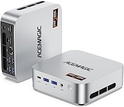 ACEMAGICIAN W1 Mini PC - AMD Ryzen 7 H 255(משודרג 8745HS), 16GB 6400MT/s LPDDR5 1TB PCIe4.0 M.2 SSD Mini Computers(8C/16T, עד 4.9GHz), Radeon 780M 8K Triple Display USB4 WiFi6E/BT5.2, VES. 2.5Gbps. E