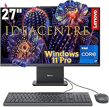 מחשב שולחני Lenovo IdeaCentre 27 אינץ' All-in-One, Intel Core i7-13620H 10 ליבות 4.9GHz, 32GB DDR5 RAM, 1TB PCIe SSD, מצלמת אינטרנט 5MP, Harman Audio, WiFi 6, Windows 11 Pro, לונה גריי AIO 27