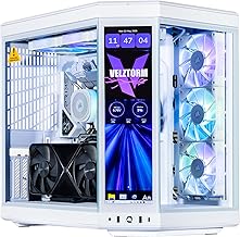 מחשב שולחני לגיימינג Velztorm LCD White Praetix בנוי בהתאמה אישית Y70 Touch (GeForce RTX 5080 16GB (>4090), מקורר נוזלי Intel i9-14900K, 32GB DDR5, 2TB PCIe SSD, 1000W PSU, WiFi 6, Win11Home)